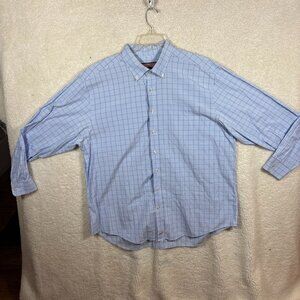 vineyard vines Mens Button-Down Shirt Blue Checkered Long Sleeve XL